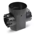6" Round 1-Outlet Black Drainage Catch Basin | RBDDB6R1