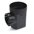 6" Round 1-Outlet Black Drainage Catch Basin | RBDDB6R1