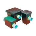 14-1/2" L x 16" W HDPE Black 2-Hole Drain Sump | TFT2HDS4