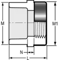 Sch. 40 PVC Adapter 1-1/2" Socket x Special Reinforced FIPT Standard | 435015SR