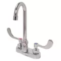 1/2" NPSM 12" x 10-7/16" Cast Brass Polished Chrome 2-Handle Gooseneck Faucet | ZRNZ812A4XLFC15