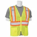 Safety Vest, Large Polyester Hi-Viz Lime S383P Series Multi-Pocket with Contrasting Tape Type R Class 2