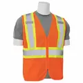 Safety Vest, XX-Large Polyester Hi-Viz Orange S383P Series Multi-Pocket with Contrasting Tape Type R Class 2