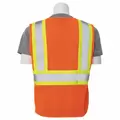 Safety Vest, XX-Large Polyester Hi-Viz Orange S383P Series Multi-Pocket with Contrasting Tape Type R Class 2