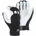 Mechanics Gloves, Extra Large 2153T Series Goatskin Leather Black/White Eagle A-Grade