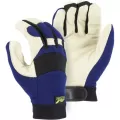 Mechanics Gloves, Small 2152T Series Pigskin Leather Blue/Beige Bald Eagle A-Grade