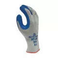 Gloves, Medium Natural Rubber Latex Gray with Blue 300I Series Therma Fit Palm-Dipped