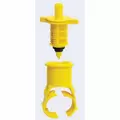 3/4" x 1/2" Swing Pipe Barb x FNPT Yellow ABS Saddle | BS15900