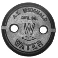 2" Black Dip Cast Iron 2-Hole Erie Pattern For 5601 Curb Box Water Marking Lid | MCD5601L