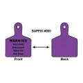 Purple WARNING Recycled/Reclaimed Water Do Not Drink Thermoplastic Polyurethane (TPU) Single Sided Valve Identification Tag | CSTIDMAXP1RC005