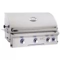 30" 34" x 26-1/4" x 11-1/2" 45000 Btu Main 12000 Btu Back 4-Burner Built-In Mount L Series Grill | AOG30NBL