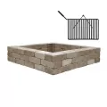 39" x 56" Sandstone Fire Pit Sunset Firepit Wall Unit | UNPRSCON037