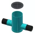 ADS Nyloplast Drain Basin with Round Grate, Round PVC Green 24" x 5' | DFD2824AG5