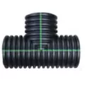 ADS Tee, Plain-End HDPE Dual Wall Fabricated N-12, Black 15" | DFE1565AN