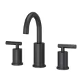 8" 1/2" NPSM 8-7/8" Brass Matte Black 2-Handle Widespread Bathroom Faucet | PPFLG49NC1B