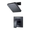 1/2-14 NPT 7" x 7" x 2-9/32" Metal Matte Black 1-Handle Shower Trim | PPFLG897DFB