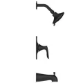 4-25/32" x 2-9/16" Brass Matte Black 1-Handle Tub and Shower Trim | PPFLG898WRB