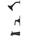 4-25/32" x 2-9/16" Brass Matte Black 1-Handle Tub and Shower Trim | PPFLG898WRB