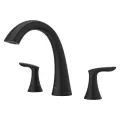 1/2" 2-11/16" x 9-11/32" Brass Matte Black 2-Handle Roman Tub Trim | PPFRT65WRB