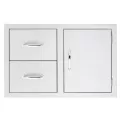 33" 304 Stainless Steel with Masonry Frame Return 2-Drawer and Access Door Combo | SUMSSDC233M