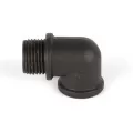 1.31" x 1" Black on Brass For Wall Wash LED/Landscape Accent Light Rod L-Coupler | WAC5000LCOBK