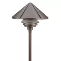 75 W E26 Medium Incandescent Textured Architectural Bronze Aluminum 1-Tier Conical Large 15211 Series Path Light | KIC15211AZT