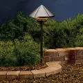 75 W E26 Medium Incandescent Textured Architectural Bronze Aluminum 1-Tier Conical Large 15211 Series Path Light | KIC15211AZT