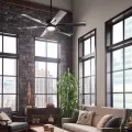 32 to 3 W LED Satin Black Steel Transitional with Down Light Ceiling Fan | KIC300300SBK