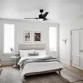 70 to 16 W LED Satin Black Steel Transitional with Down Light Ceiling Fan | KIC310155SBK