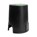 7-5/8" x 7-5/8" x 8-13/16" Round Black/Green Standard Series Valve Box and Overlapping Cover | NDB107BCH