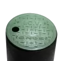 7-5/8" x 7-5/8" x 8-13/16" Round Black/Green Standard Series Valve Box and Overlapping Cover | NDB107BCH