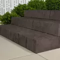 28-3/4" x 28-3/4" x 3-1/2" Chocolate Brown Double-Sided Limestone Surface Chiseled Edge Rustic Traditional York Pillar Cap | TBI002487