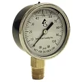 Pressure Gauge, 100 psi 2" Dial 1/4"MIP EILPG Series Lead-Free Liquid Filled
