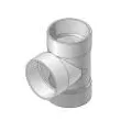 Tee, 3"Hub x Hub White PVC Straight