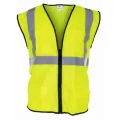 High Visibility Surveyors Safety Vest, Xx-Large Polyester Hi-Viz Yellow Zipper 2 Pocket Reflective | 690-2211