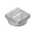 NDS 6" Square Atrium Grate W/ Styrene Adapter For 6" Pipe - Satin Brass | NDS921B