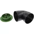 NDS Drain Emitter, 7-1/2" Green High Density Polypropylene Pop-Up w/90° Elbow | 4211