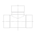 Drainage Tee, 12" Hub x Hub x Hub PVC | 203-1212