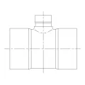 Drainage Tee, 10" x 4" Hub x Hub x Hub PVC | 203-0104