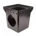 12" Square Catch Basin, 2 Outlets Black 12" | BS122_alt | BS122_alt