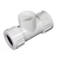Sch 40 PVC Compression Tee 3/4" Compression x FPT Flo Control | CPT-0750-T
