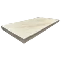 Lonestar Ivory Beige Travertine Tumbled Bullnose Coping Light Walnut 12" x 24" | IBTTB3CP12X24