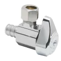 1-Piece Turn Angle Stop Brass 1/2" x 3/8" PEX Barb x Compression | G2BRPX19X C