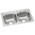Dayton Double Bowl Drop-In Sink, 33" x 22" x 8" Stainless Steel 20 GA | DSE233224