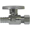 Straight Stop Valve 1/2" x 3/8", Lead Free Brass, PEX x OD CP Quarter Turn | 5421-232
