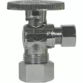 Angle Supply Stop Valve 5/8" x 3/8", Lead Free Brass, Quarter Turn Compression x Compression | 5421-235