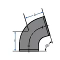 45 Degrees Elbow, 3" No-Hub Ductile Iron | 7340_alt