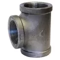 Domestic Straight Tee, 1" x 1" x 3/4" Female x Female x Female Ductile Iron Black | 310039805