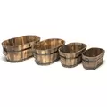 DeVault 8PC Wood Oval Planter Assortment