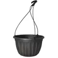 Grower Select 11.00 Serenity Hanging Basket Black / Silver With Plastic 3 Strand Hanger 72/CS